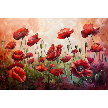 Peinture Coquelicots Acrylique Bois